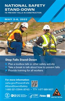 OSHA poster for the 2022 falls stand-down