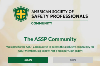 ASSP Community Login Screen